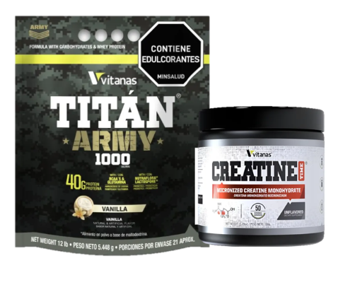 Titan Army 100 12 Lbs + Creatina Time Vitanas 50 Serv